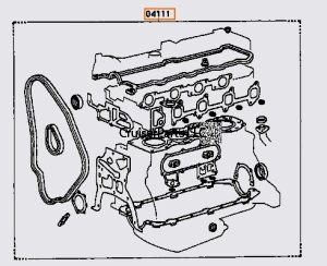 2LT Engine Overhaul Kit 11/84 to 1989 early type