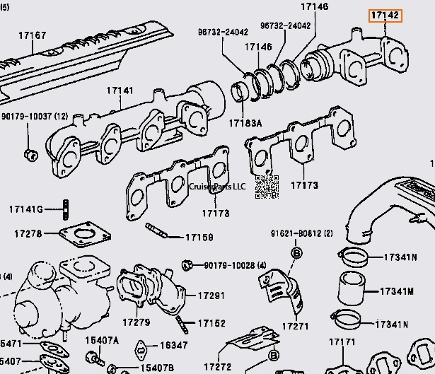 1HZ 1HD-T Turbo Exhaust Manifold REAR