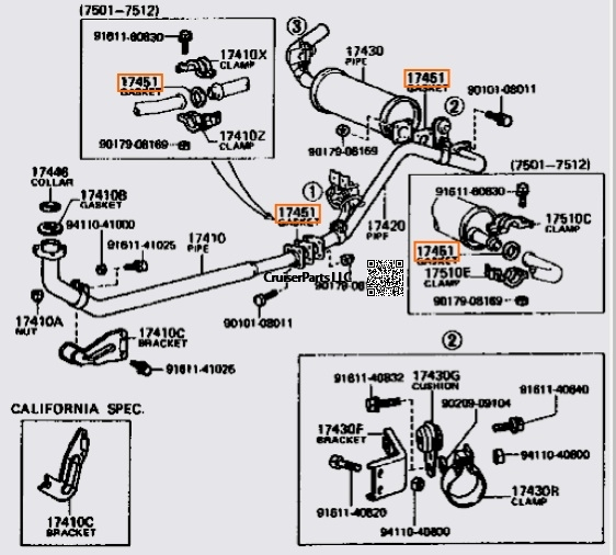 Modal Additional Images for Exhaust Center & Tail Pipe Gasket 75-78
