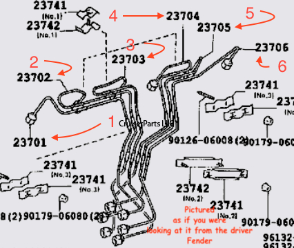 Modal Additional Images for Fuel Injection Pipe No. 2 1HZ and 1HD-T