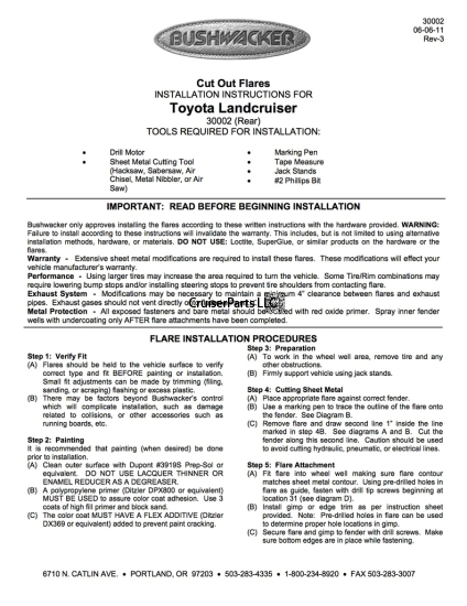 FJ40 Fender Flare Set Rear