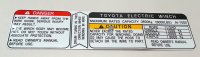 Winch Caution Decal for Early to 1987 40, 55 and 60 Series