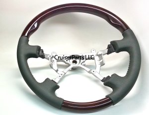 100 Series Sport Type Steering Wheel Woodgrain Tan or Grey