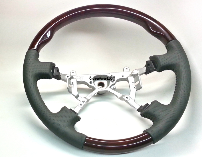 100 Series Sport Type Steering Wheel Woodgrain Tan or Grey