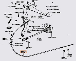 Parking Brake Cable for 7/1970-12/1974 4 spd