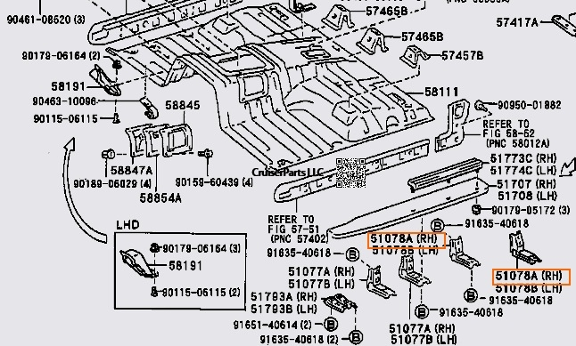 Modal Additional Images for Side Step Bracket No. 3 RH or LH 85-87