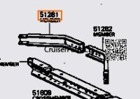 Rear frame Diagonal Crossmember Left 1979-1984 40 series