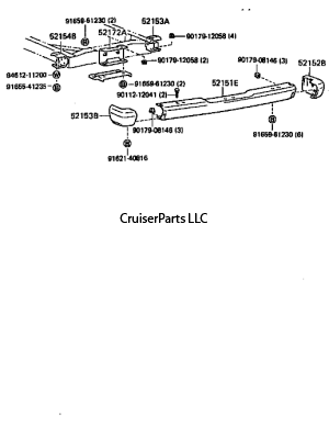 Rear Right Bumper Bracket for 81-90 FJ60 and FJ62 Series