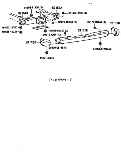 Rear Right Bumper Bracket for 81-90 FJ60 and FJ62 Series