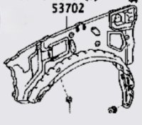 Front Left Inner Fender Well for 90-97 80 series