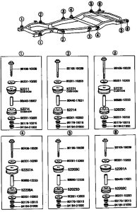 Used Toyota Body Mount Kit FJ60 HJ60 FJ62 BJ60 1981-1990