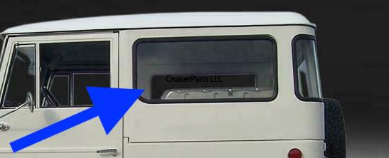 Side hardtop window glass L or R 1976 earlier