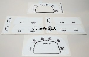 White Gauge Face Decals for 1964-1979 40 Series Cruisers