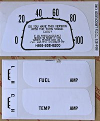 Toyota White Gauge Label Set 1964-1979 FJ40