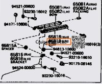 Inner Bow Right side above door Hard Top 1975-1984