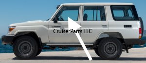 Front Left door window glass w/channel Prado & 4 Door 7x's Only