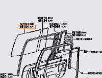 Rear Left Door Roll Up Glass 91-97 80 Series