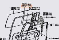 Rear Door Fixed Small door Glass 91-97 80 Series - Used