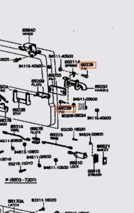 FJ40 Rear Door Outer Handle Pin to inner bracket