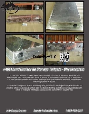 FJ40 / 45 Tailgate - Checkerplate - No Storage