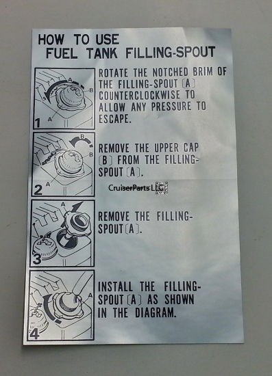 Fuel Tank Cap Information Label