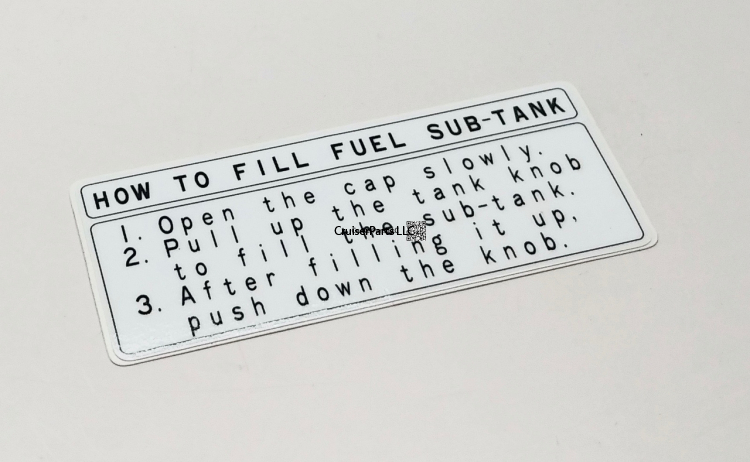 Fuel Information Label for Non US 80 Series Cruisers