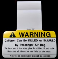 Driver/Passenger Air Bag Information Label