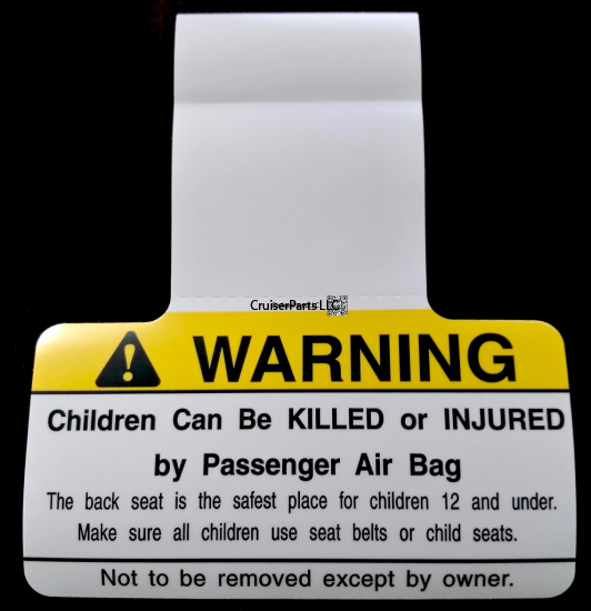 Driver/Passenger Air Bag Information Label