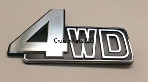 Emblem Tail Gate 4WD 81-90 Black & Silver