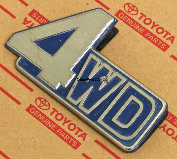 4WD Tail Gate Emblem Silver And Blue 81-90