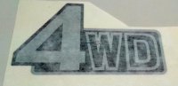 Rear Name Plate 4WD decal