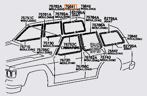 Modal Additional Images for Right Quarter Window Outside Front Molding 81-90