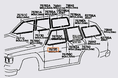 Modal Additional Images for Front Door Belt Moulding Left 81-90