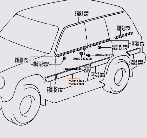 Modal Additional Images for Front Door Outside Moulding RH Side 80-Series