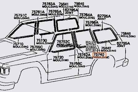 Modal Additional Images for Rear Door Belt Moulding RH 81-90