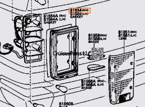 Tail Light Lens Gasket RIGHT 6x series