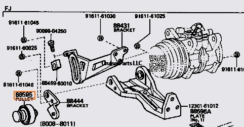 Modal Additional Images for 81-87 A/C Air Conditioning Drive Belt Idler Pulley 2F
