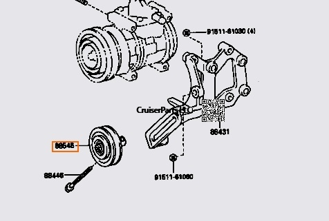 Modal Additional Images for A/C Idler Pulley 3F 88-90 & 2H 85-90