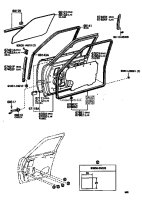 Front Door Panel, Glass & Rubber