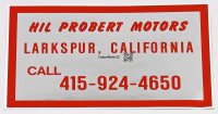 Hil Probert Dealer Decal 1st Toyota Dealer To Sell Land Cruisers