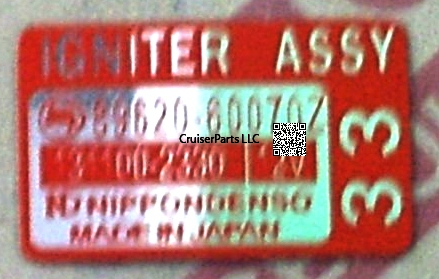 Igniter Assembly Decal 8/80-9/83 89620-60070