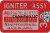 Igniter Assembly Decal 8/80-9/83 89620-60070