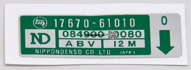ABV Valve Sticker Green 75-79