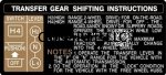 Transfer Case Gear Shifting Instructions 8/86-1/90