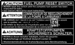 Fuel Pump Reset Switch Sticker