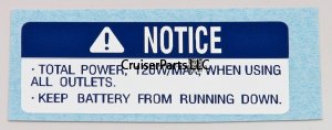 NOTICE ACC Port Total Power Warning Sticker