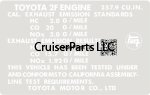 2F California Exhaust Emission Decal