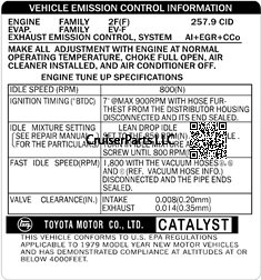 1979 Vehicle Emissions Decal