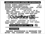 1975 Vehicle Emissions Control Decal