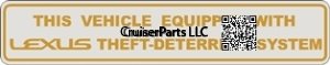 Lexus Theft-Deterrent Decal